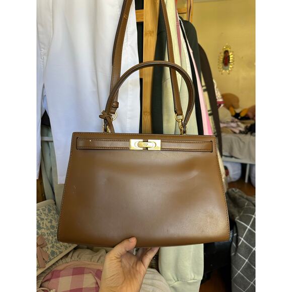 Tory Burch Lee Radziwill Bag Small Brown with Gold Hardware - Picture 13 of 16